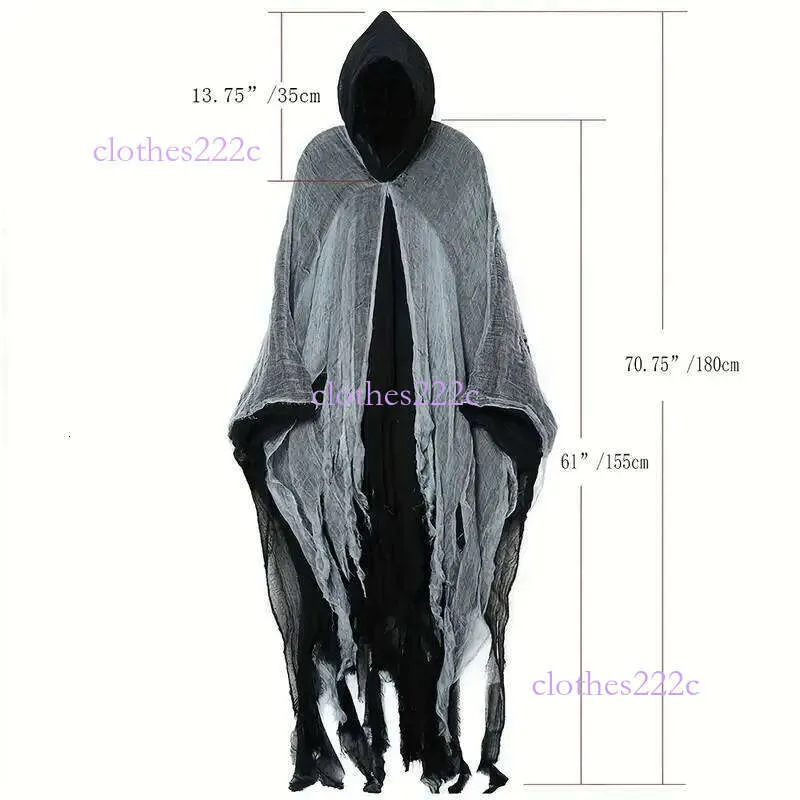 Halloween Adult Costume: Horror Ghost Zombie Wizard Robe with Cloak ...
