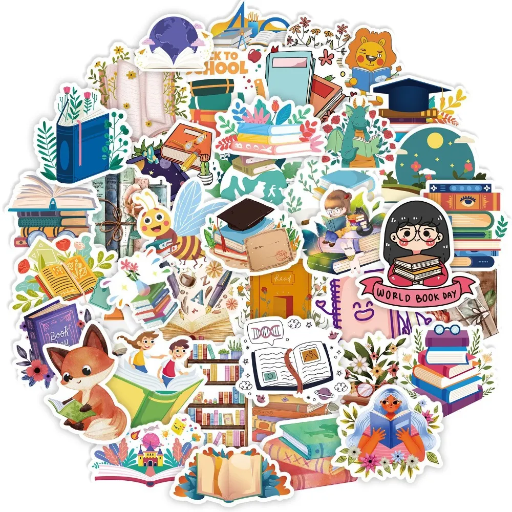 50 Books Series Reading Books Graffiti Stickers Decorating Car Trunk ...