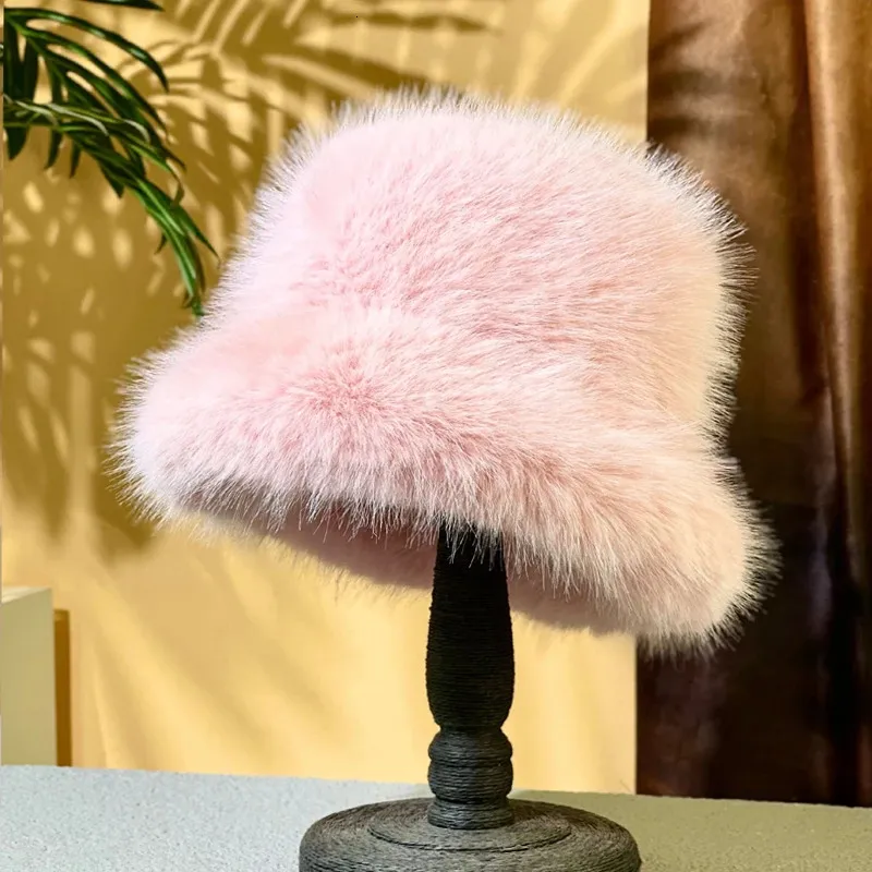 Winter Faux Fox Fur Bucket Hat Thickened Plus Size... From 5  display picture 2