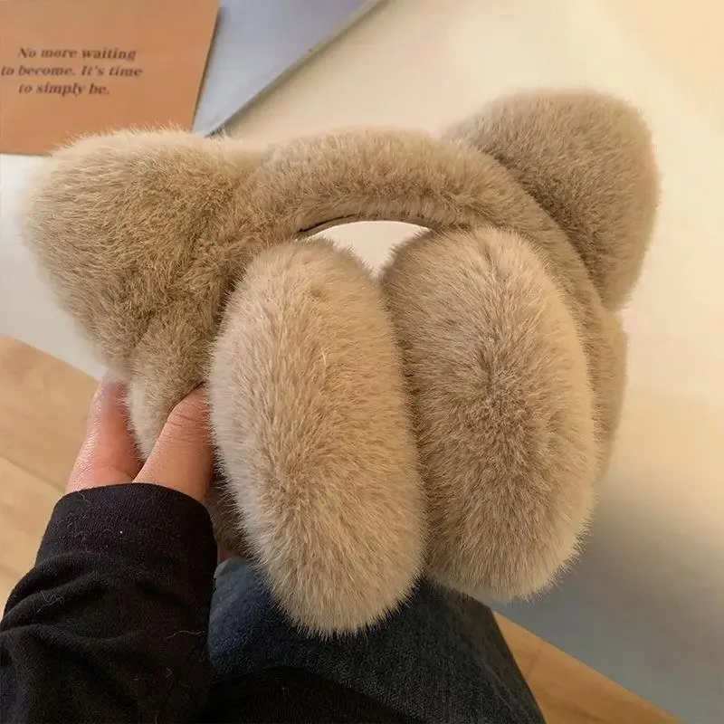 Foldable Real Rabbit Fur Earmuffs - Unisex Winter Ear Muffs For Women & Men