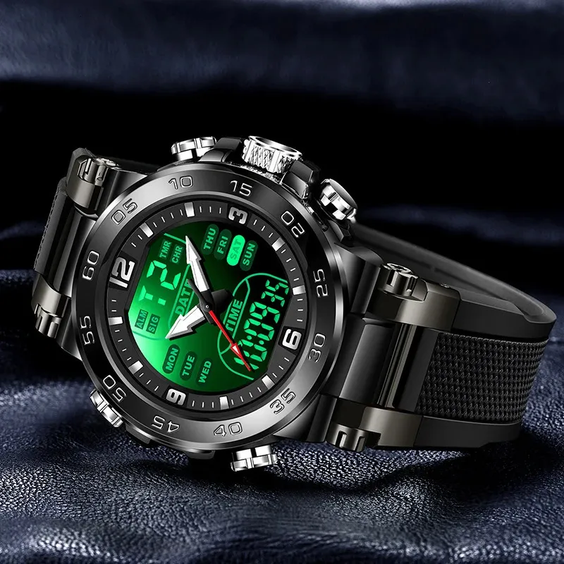 Orologio Militare Uomo,Orologio Analogico Uomo Sportivo Digitale ,Lmpermeabile/Allarme/Timer/Sportivo Orologio da Polso Da Uomo (Blu Scuro