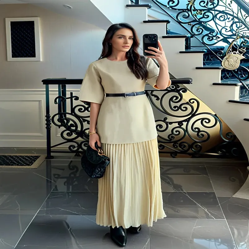 Save Big on Bulk Patchwork Mesh Dress Womens Mesh Patchwork Half Sleeved  Dress Fashionable Round Neck Pleated Slim Fit Summer Office Womens Street 