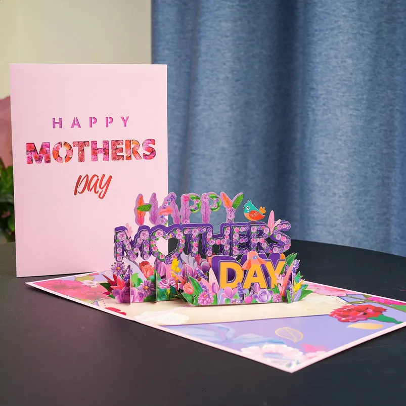 3D Pop-Up Geburtstagskarte Für Mutter, Frau, Schwester – Pink, Ohne Aufdruck Verwandtschaft