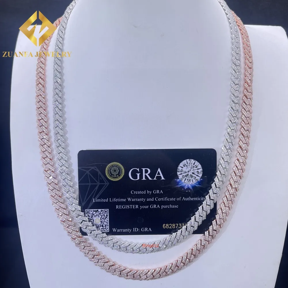 30% OFF Rose Gold Miami Hip Hop Necklace – 925 Silver Moissanite Cuban Chain | ExampleShop
