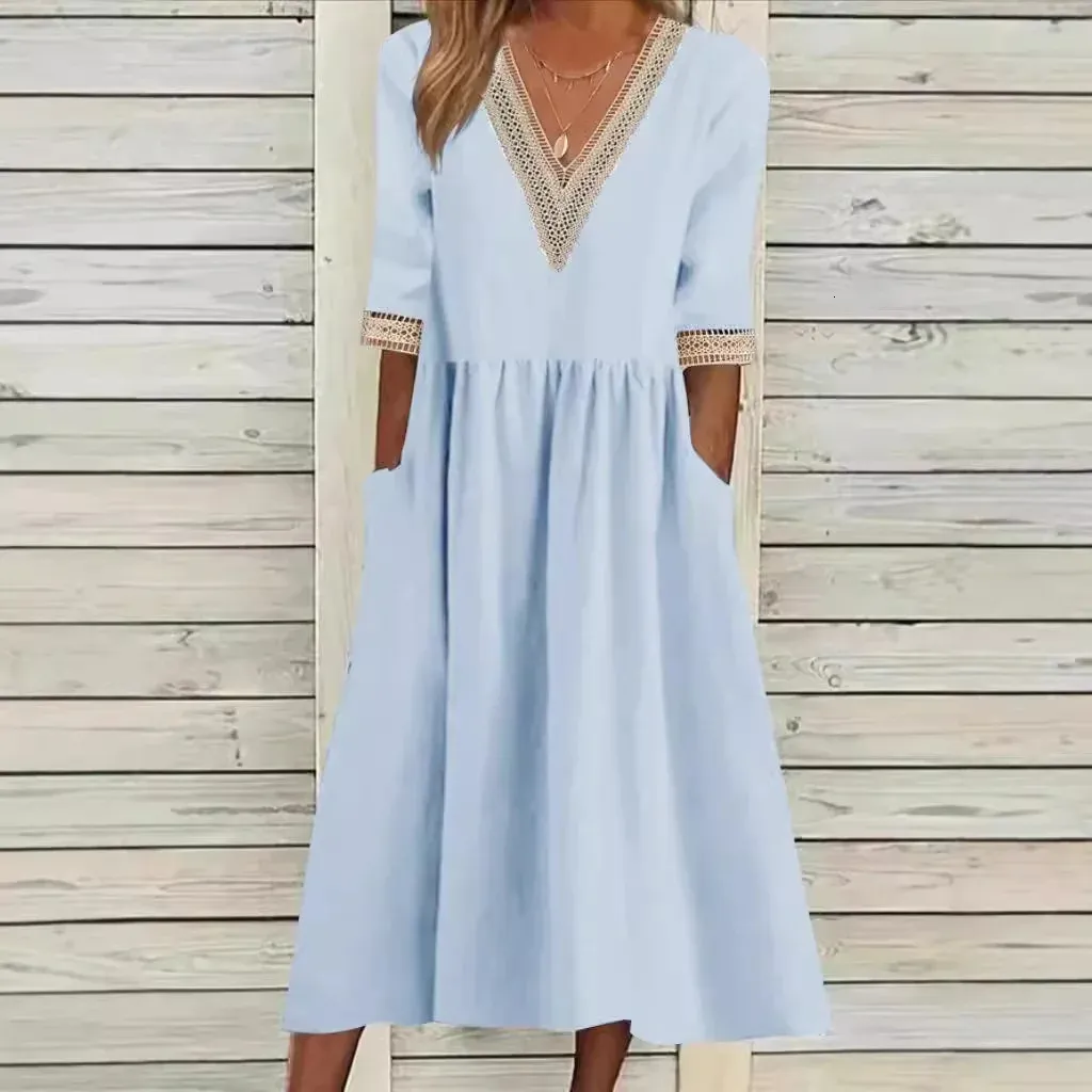 loose cotton dresses with sleeves Summer Dress Cotton Dress Soft Casual Loose Robes Short Sleeves Shift Dress Boho Maxi Dress Customized Dress Plus Size Clothing Linen Dress