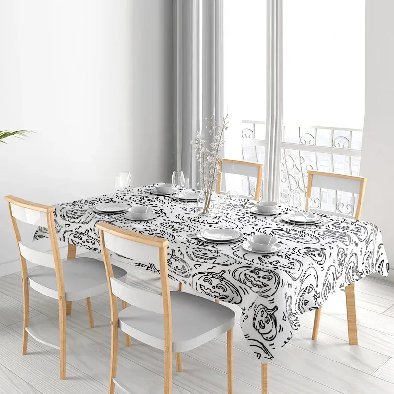 Nappe D'Halloween - Motif Citrouille - 108x180 Cm - En PE Imperméable Et Lavable - Pour Décoration De Table Intérieure Ou Extérieure - Fêtes à Thème - 2