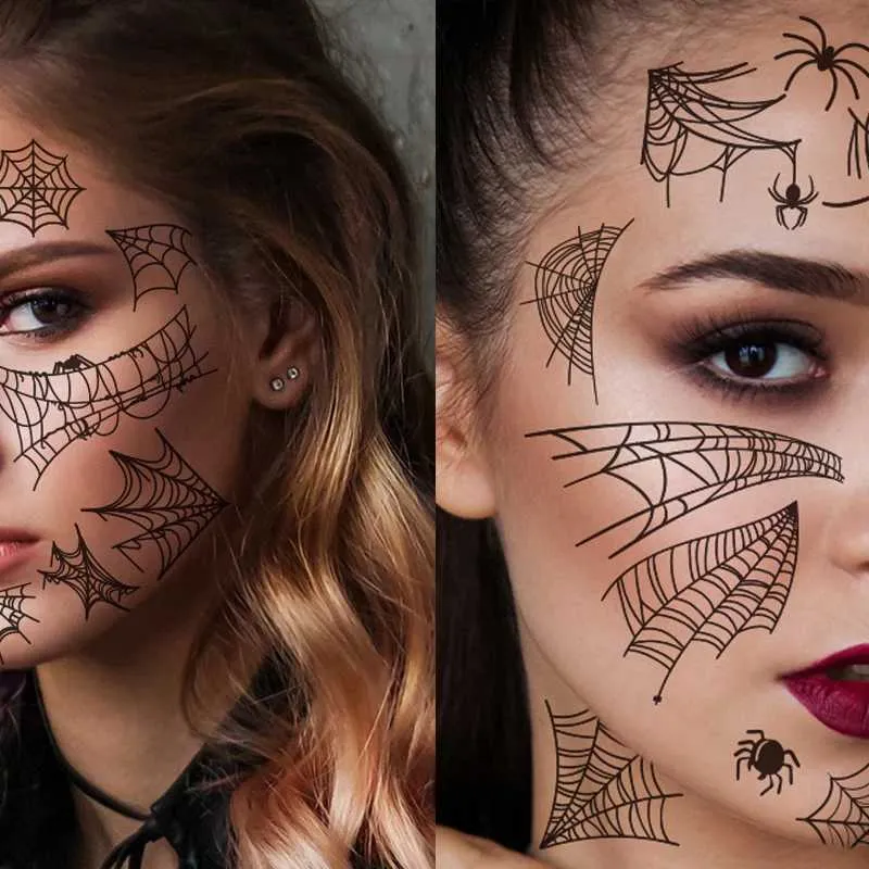 Halloween Spider Web New Hand Tattoo Temporary Waterproof Sticker For ...