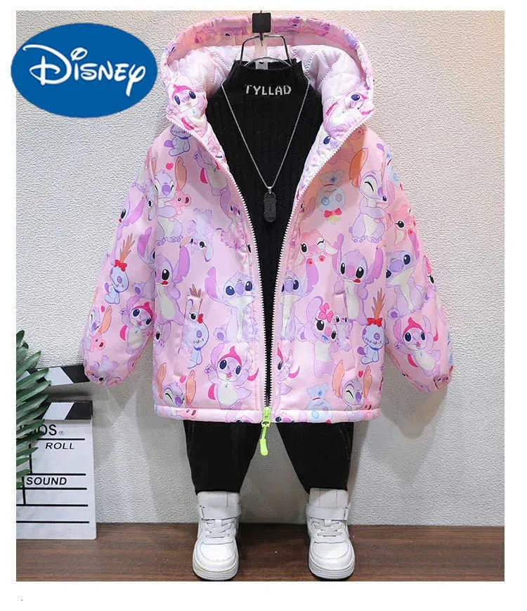 Disney Girls' Cotton Stitch Toddler Winter Jacket With Padded Hood And ...