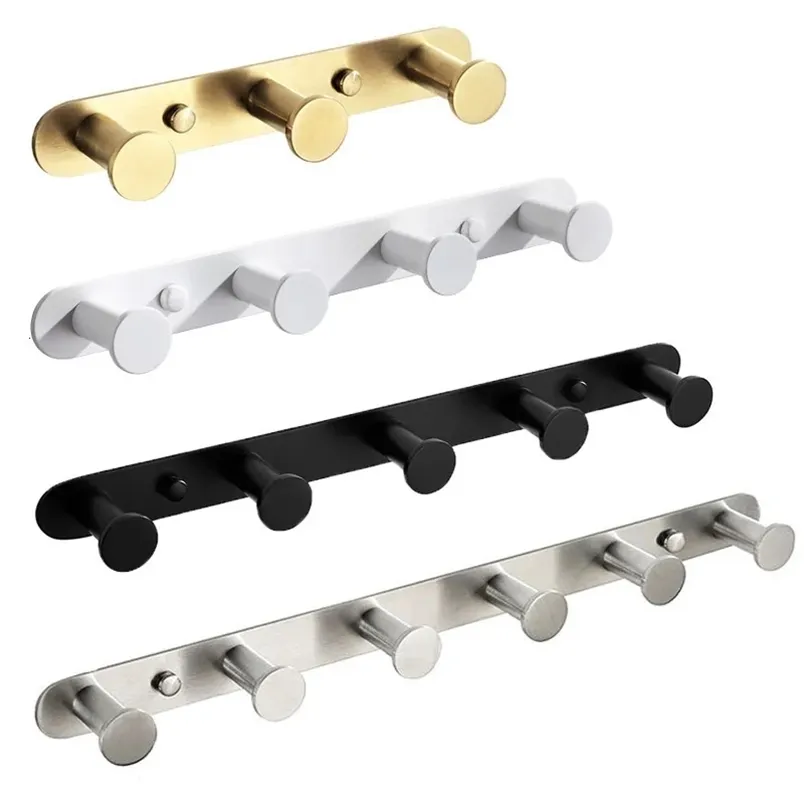Brushed Gold Stainless Steel Robe Hooks Wall Mounted Bathroom ...