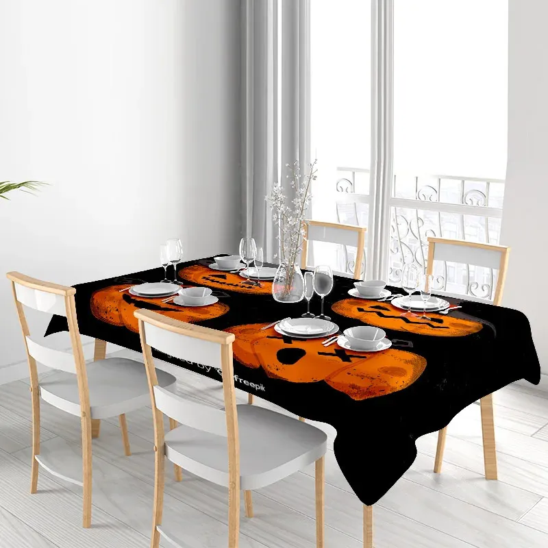 Halloween-Tischdecke Aus Schwarzem Kunststoff – Für Partys, Buffets Und Basteltische – Schützt Vor Flecken Und Verleiht Sofort Gruselige Atmosphäre