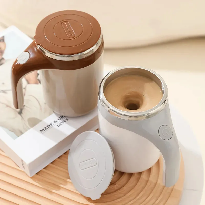 Tazza Mescolatrice Elettrica Automatica 400ml Con Coperchio – Auto-agitatore In Acciaio Inox Per Caffè, Tè, Proteine