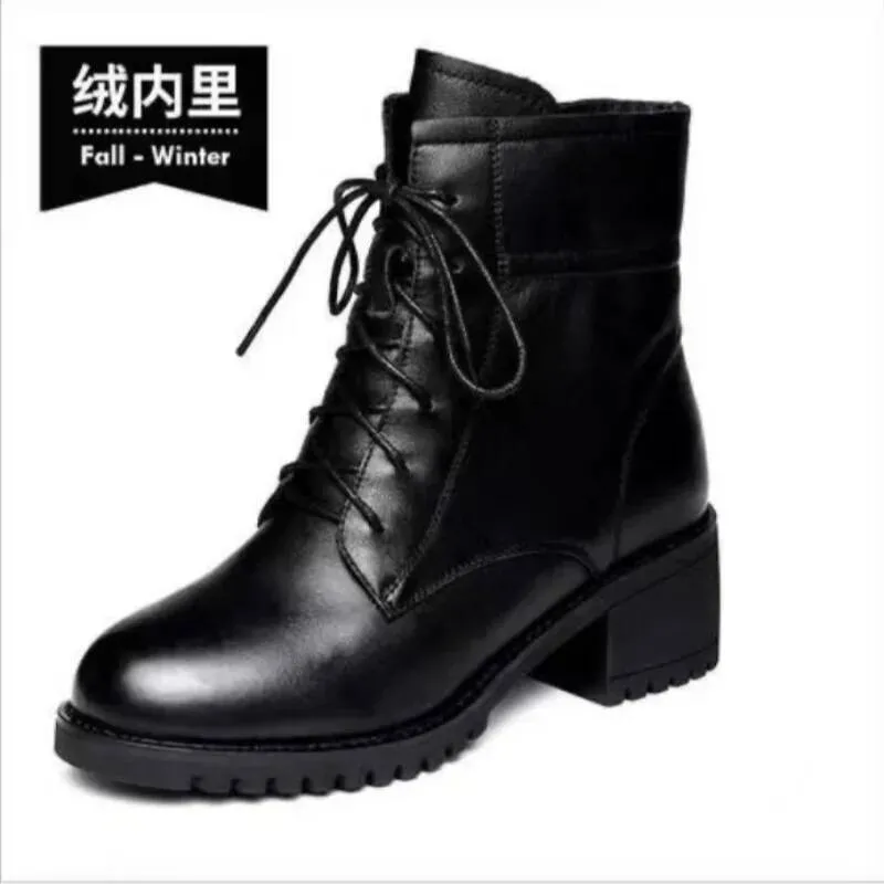 2025 High Quality Ladies Shoes Side Zipper Women's Fashion Cross-tied Modern Women Hot Sale Plus Size Ankle Boots_desvips.com