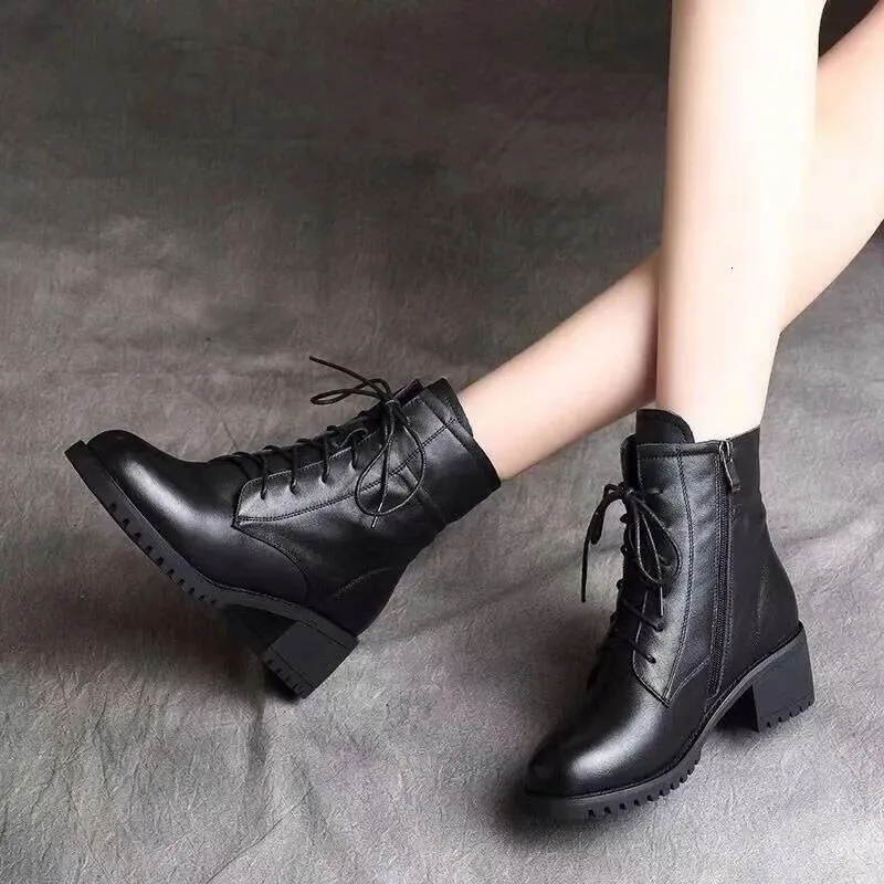 2025 High Quality Ladies Shoes Side Zipper Women's Fashion Cross-tied Modern Women Hot Sale Plus Size Ankle Boots_desvips.com