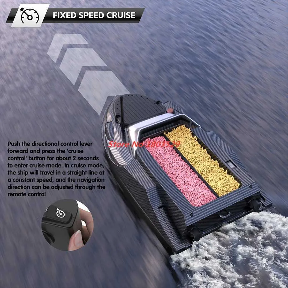 Bateau d' Appât de Pêche Avec Coffre Amorceur Téléguidé GPS 2.4G 500M
