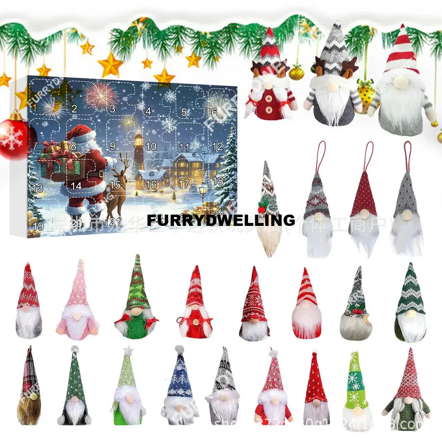 24 Day Advent Gnome Doll Stands Dwe74 Countdown Calendar For Kids ...