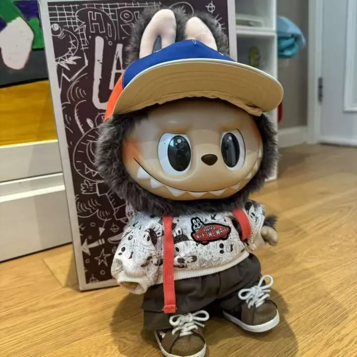 Big Labubu Vans Collaborative Plush Doll 38cm Vinyl Toy