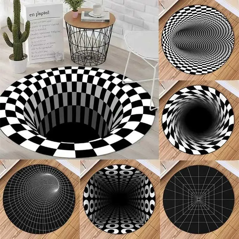 3d Round Rugs 3D Visual Illusion Spiral Round Round Outdoor Carpet... From Weiman ...