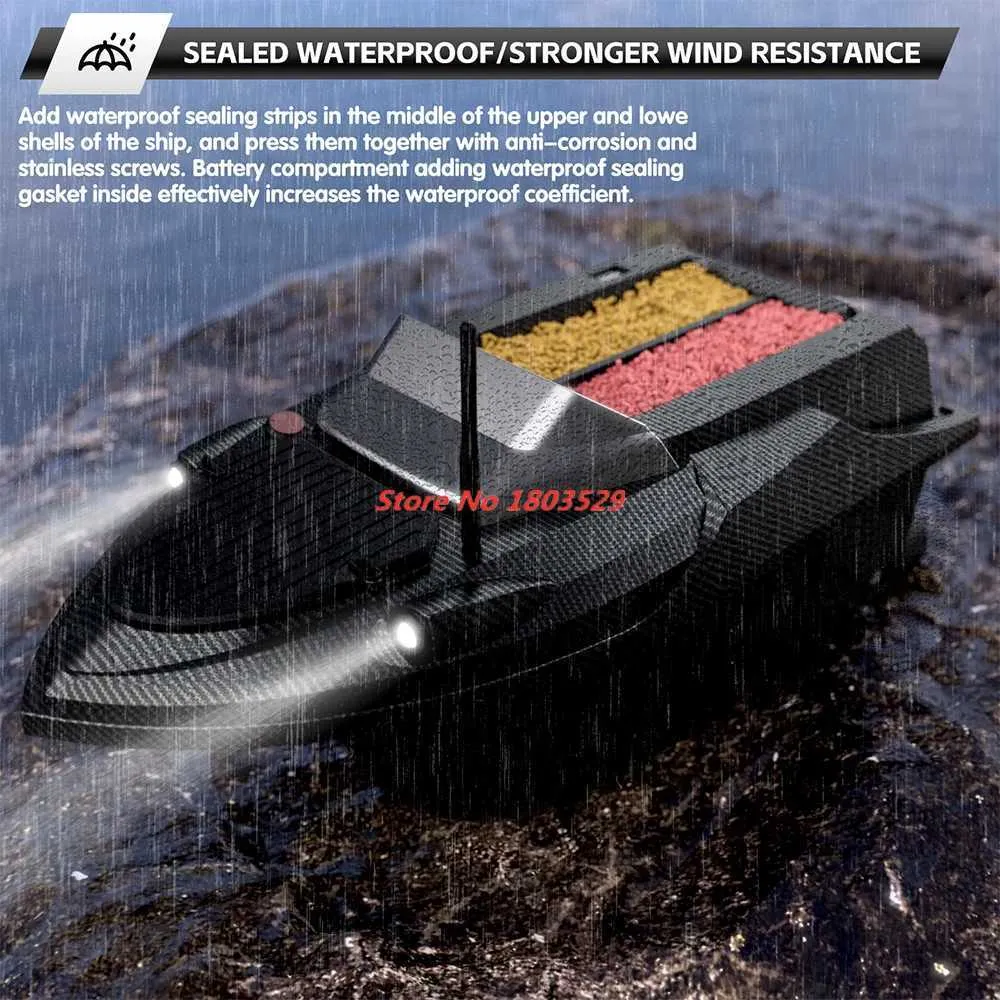 Bateau Appât RC Avec GPS Et Sondeur - Télécommande Sans Fil Pour Pêche