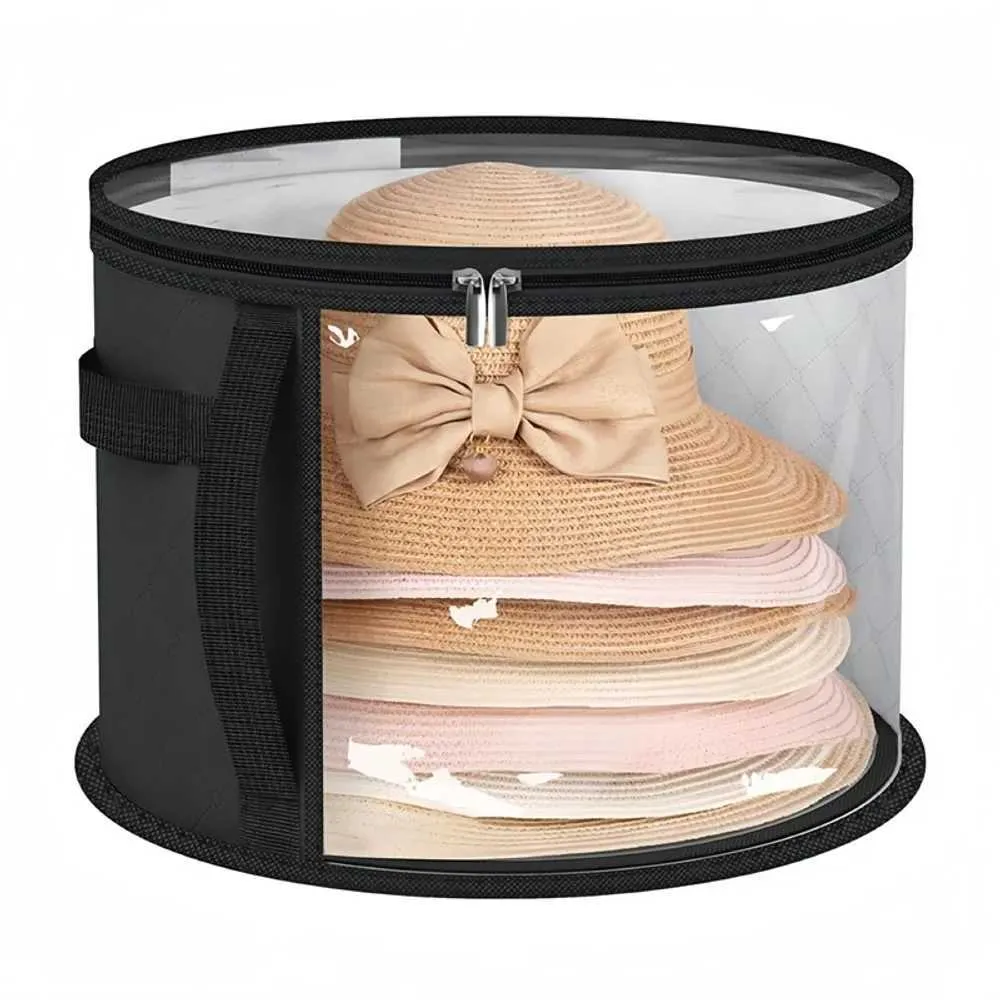 New Round Travel Hat Box Organizer, Convenient & Wear-Resistant Hat ...