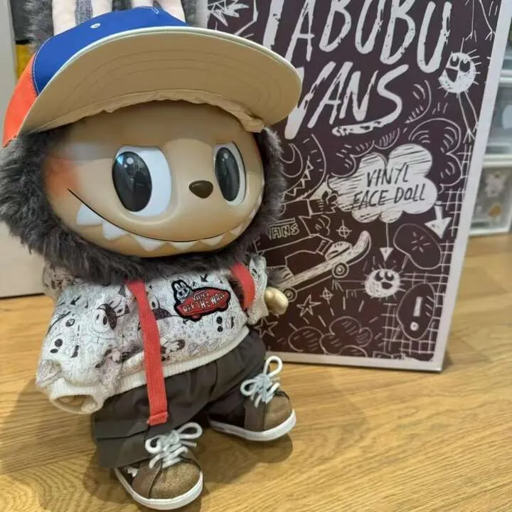 Big Labubu Vans Collaborative Plush Doll 38cm Vinyl Toy