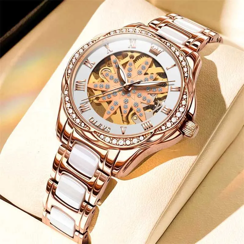 OLEVS Automatic Mechanical Womens Watch Skeleton... From  display picture 3