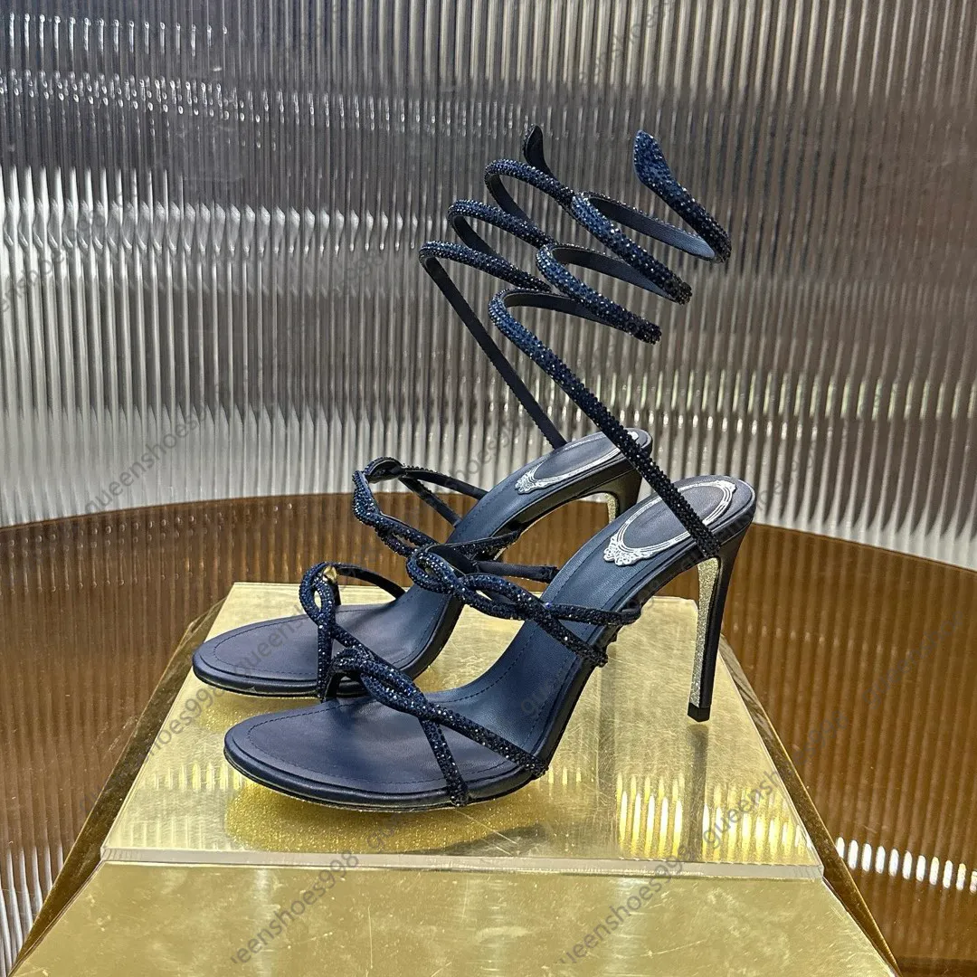 Ahorra a lo Grande en Compras al por Mayor de Sandalias Negras Con Pedrería  Elegante Rene Sandalias De Tacón Alto De Color Azul Oscuro Para Mujer Con  ..., image size:1080x1080