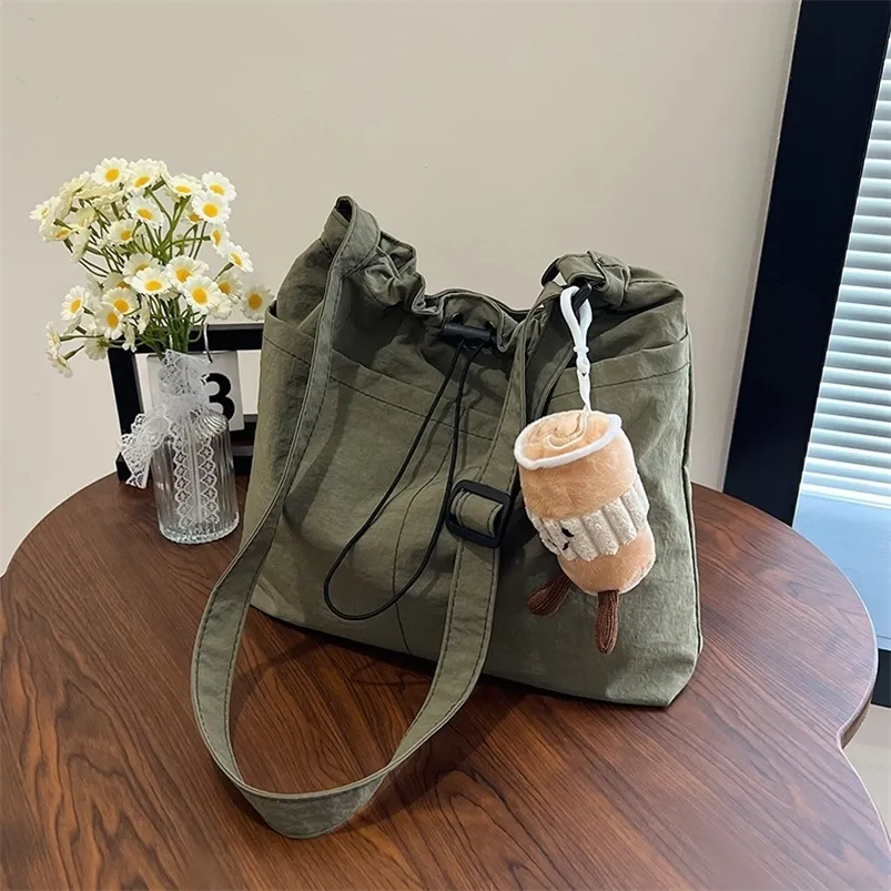 Borsa A Tracolla Donna In Nylon A Mezzaluna, Impermeabile, Grande Capacità, Tracolla Regolabile, Beige