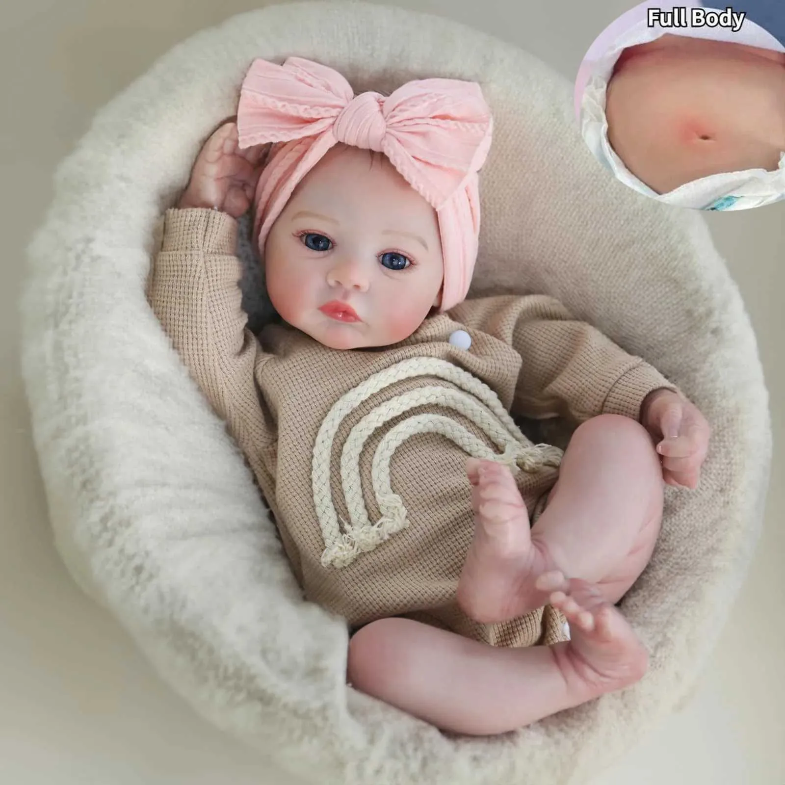 Regalo Natale Bambola Neonato Realistica - 50 Cm In Vinile Silicone, Fatta A Mano - Regalo Perfetto Per Natale Bambola Reborn