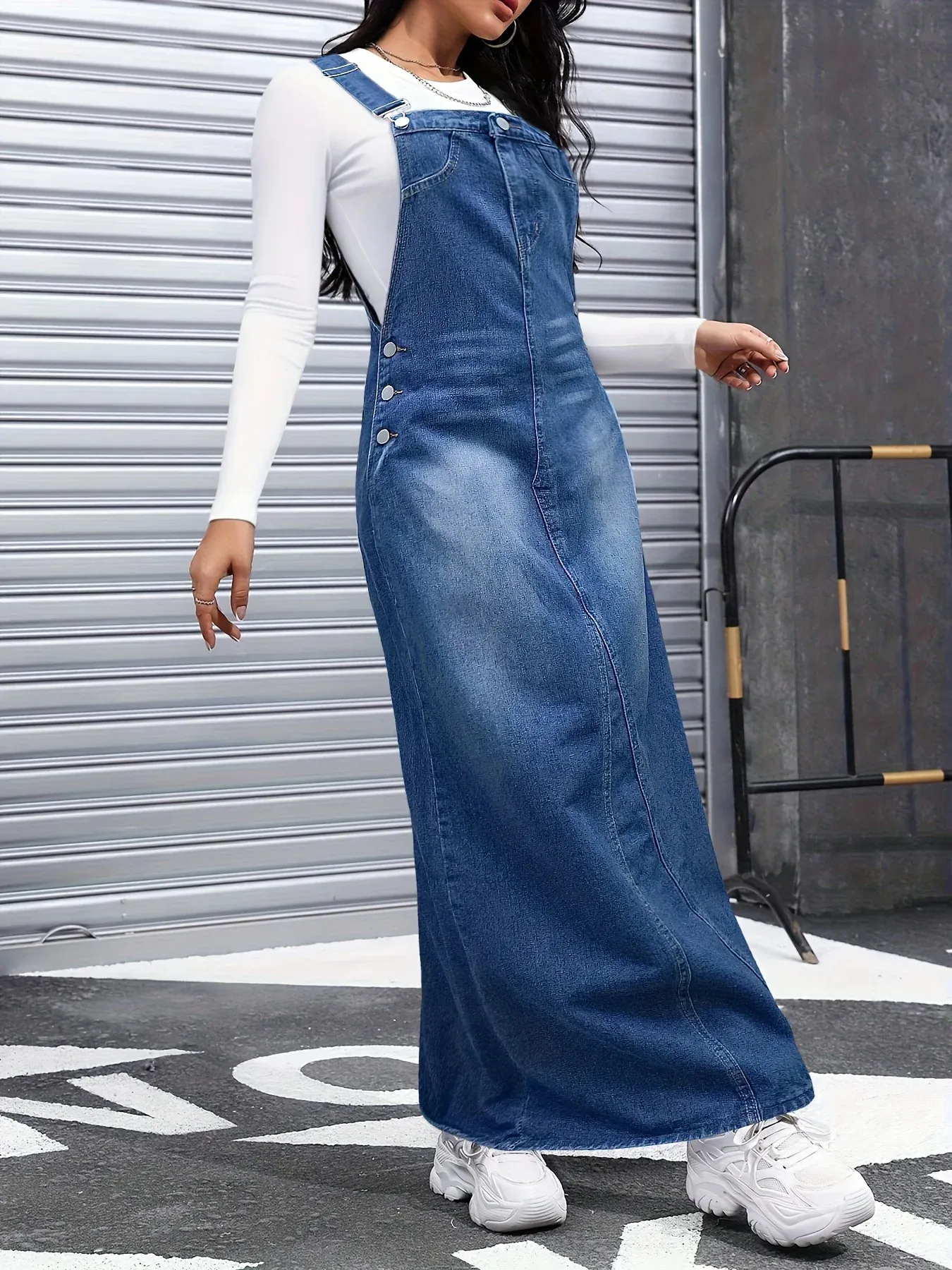 Salopette Gonna Jeans Senza Maniche Per Donna – Denim Comodo Con Tasche, Perfetta Per Estate E Viaggi!