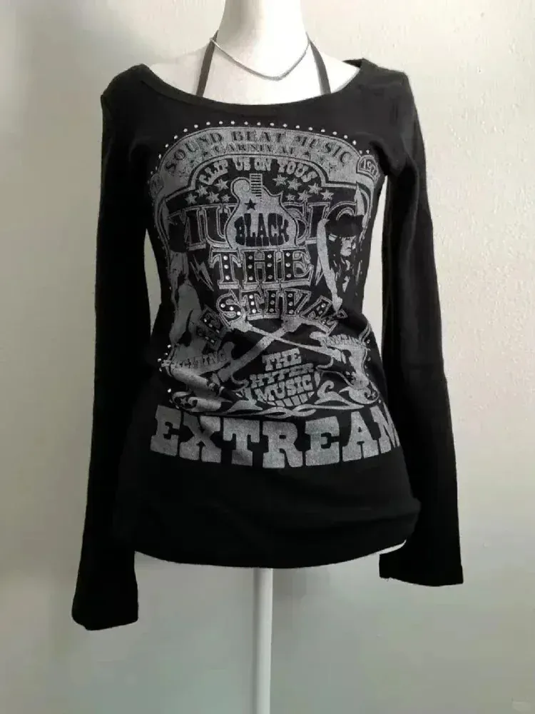 Top a Costine con Scollo a V Stile Spicy Girl, T-Shirt a Maniche