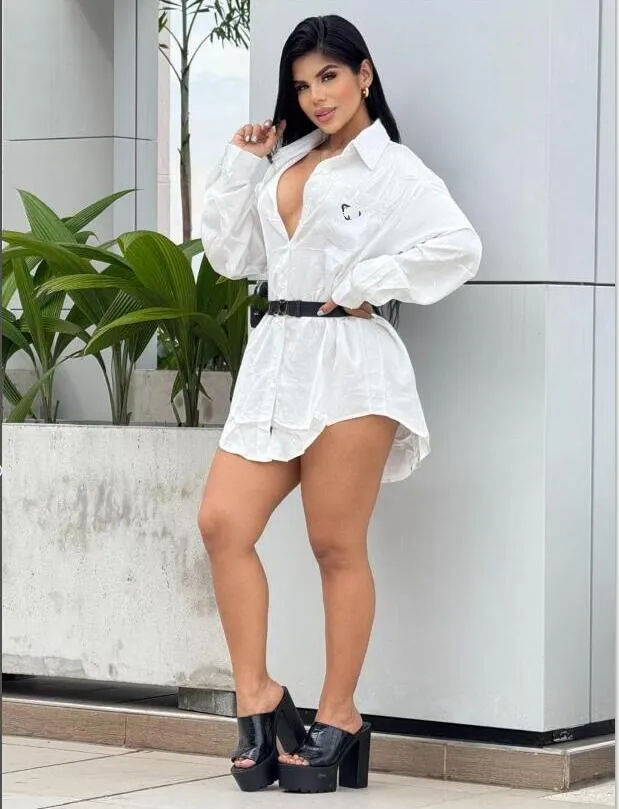 ladies white dress blouse Womens Blouse, Turn-Down Collar, Long Sleeves, Geometric Pattern, Casual Luxury Shirt Canadian Designer