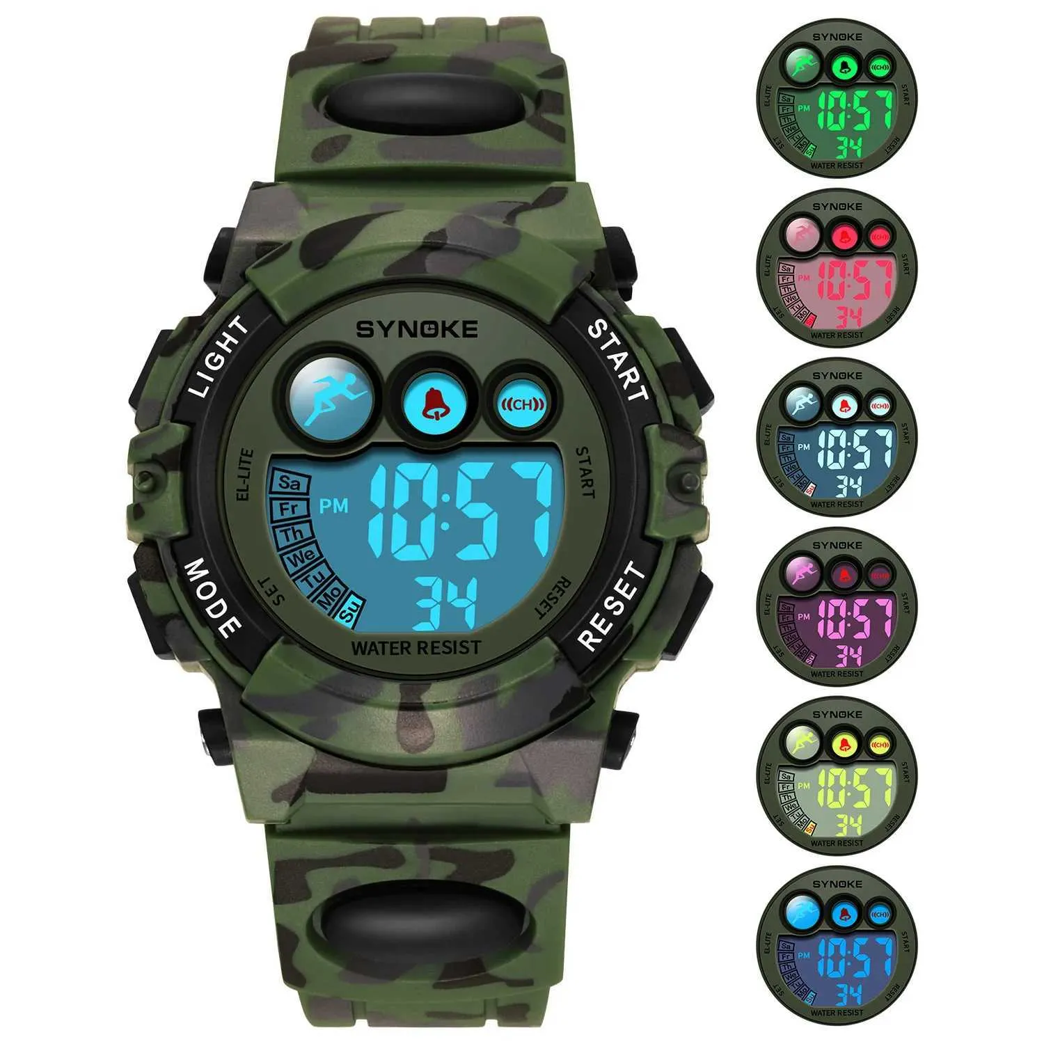 5 Pack Student Sports Watch Silicone Stopwatch Wristwatch Set Student Sports Silicone Band Quartz Watch Teens Boys Girls  main image 3