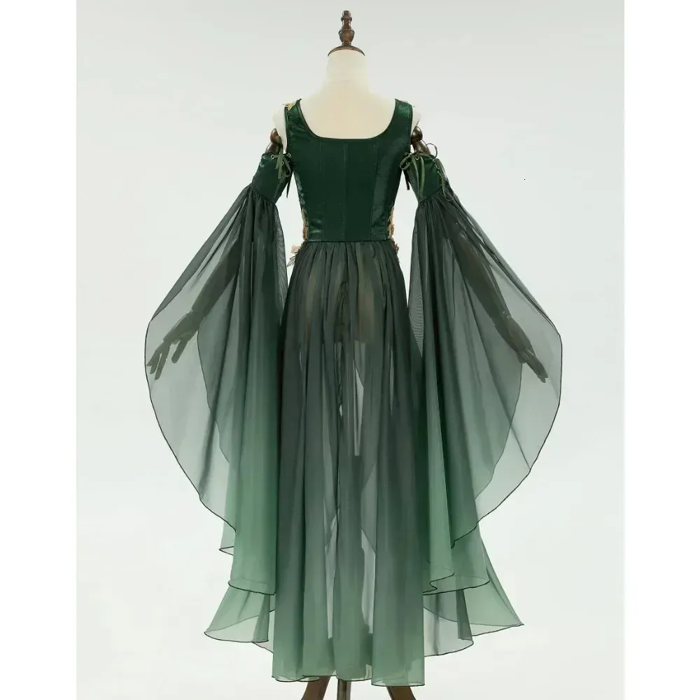 green dress renaissance Green Floral Wrap Dress