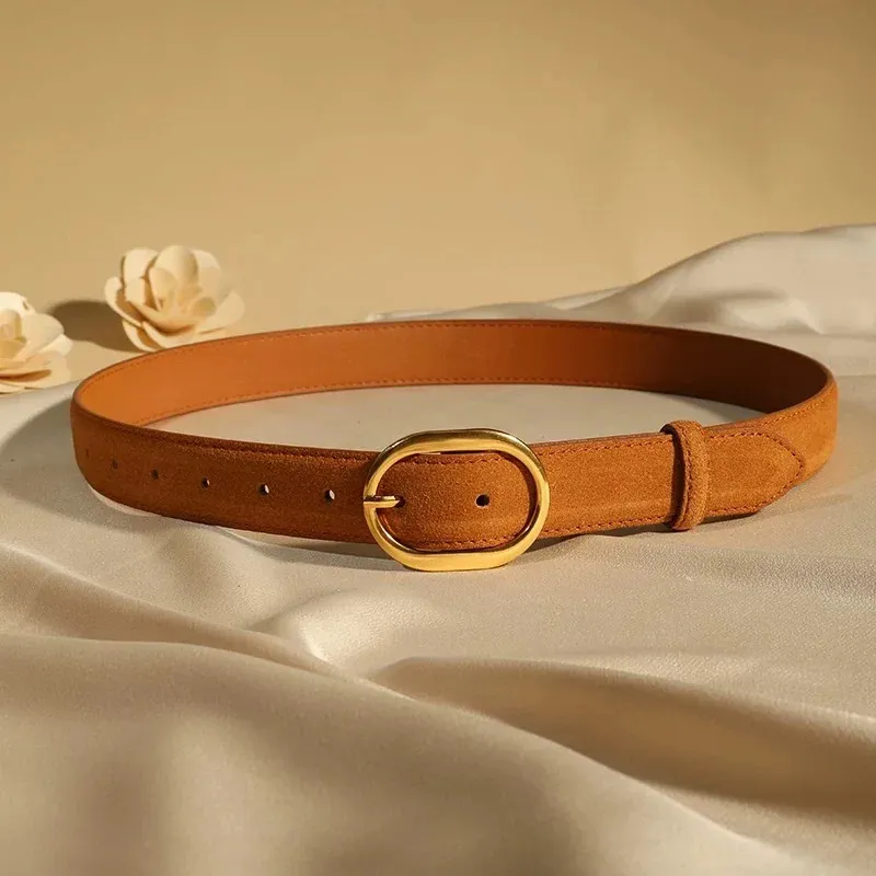 4696 Women’s 2.8cm Wide Leather Belt Fashion Gold Buckle Belts For Jeans 2.8CM Thick Genuine Leather Belt For Women Pin Copper  main image 2