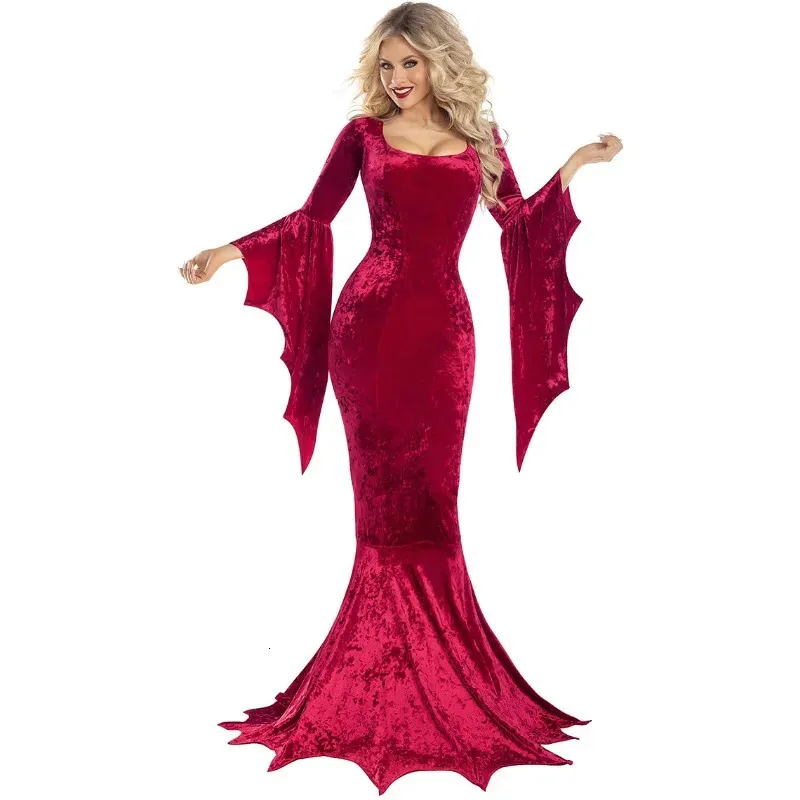 morticia addams red dress Catherine Zeta-Jones Honors Morticia Addams in a Black Suit With Pops of Red