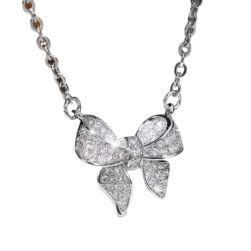 Collana Donna Con Fiocco E Strass - Regolabile - Lega Metallica - Elegante E Versatile - 4