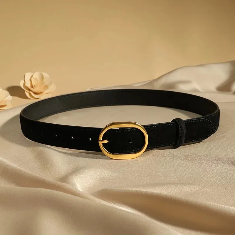 Vintage Women Skinny Belts Suede Cowhide Belt Genuine  display picture 1