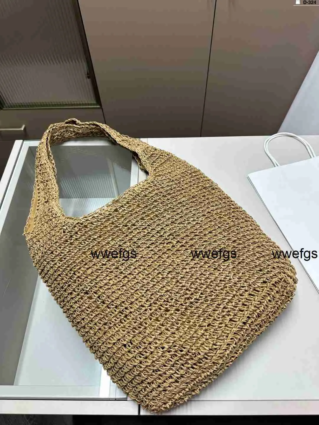 Hand Woven Raffia Straw Straw Tote Beach Bag Large Capacity Shoulder ...