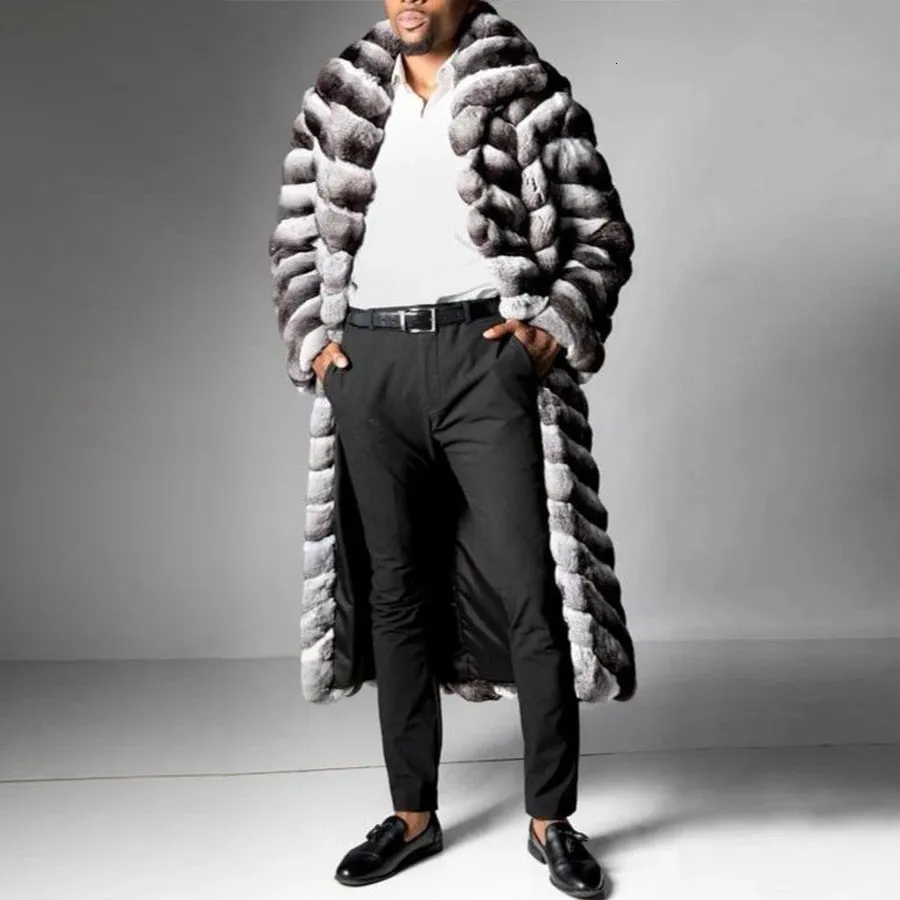 Men Rabbit Coat Winter Real Rex Rabbit Fur Coat Natural Fur Jackets Selling Men Fur ...