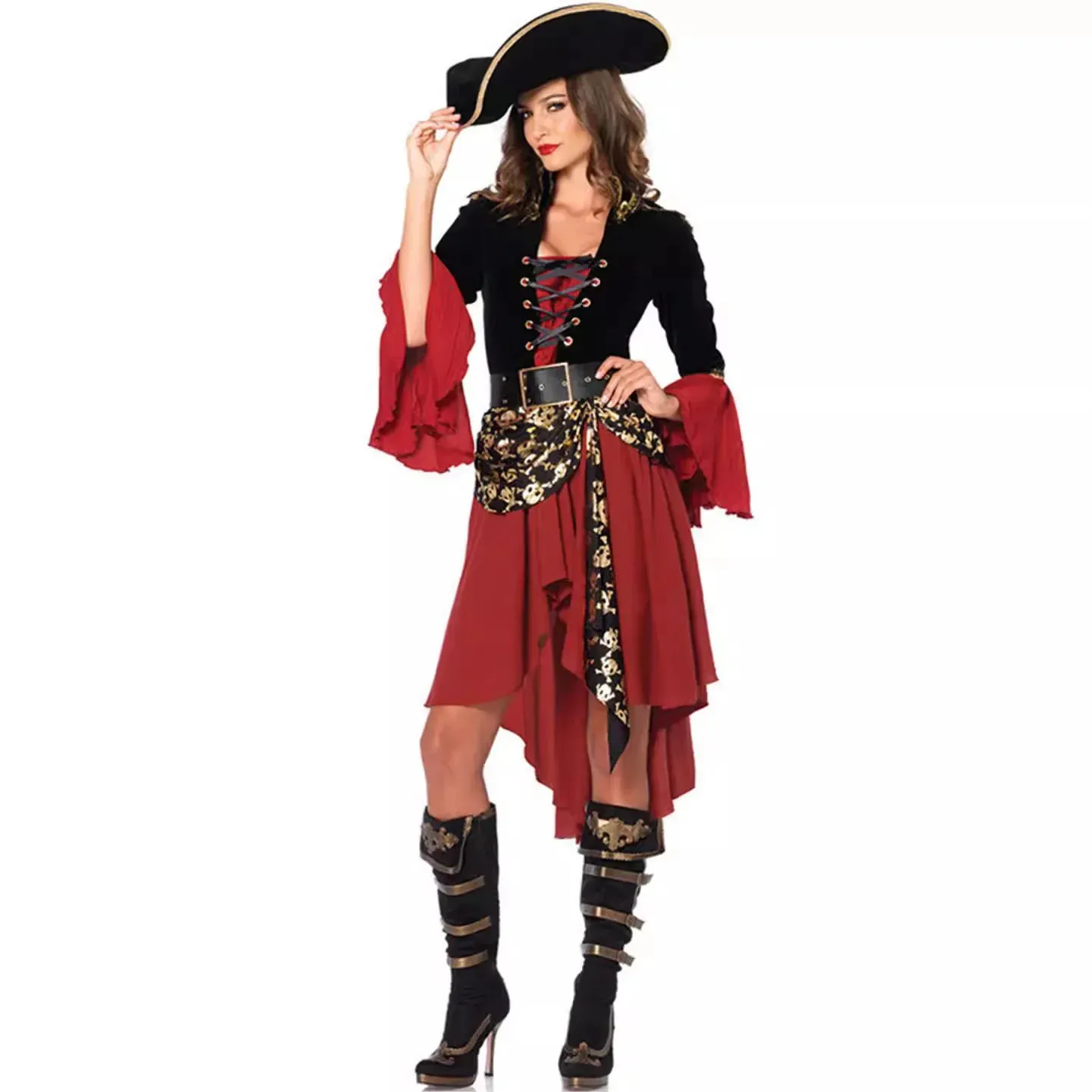 red and black pirate dress Womens Pirate Deckhand Costume Dress