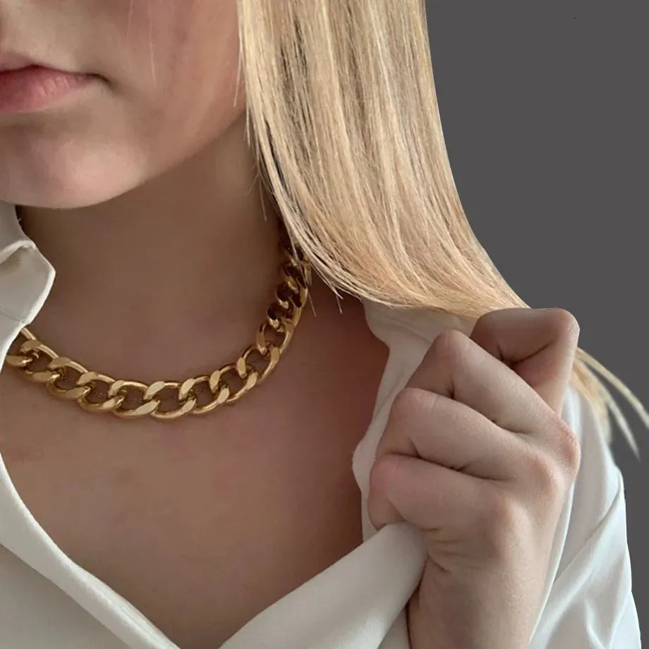 Girocollo catena spessa Veneziana Donna in oro bianco 40 cm