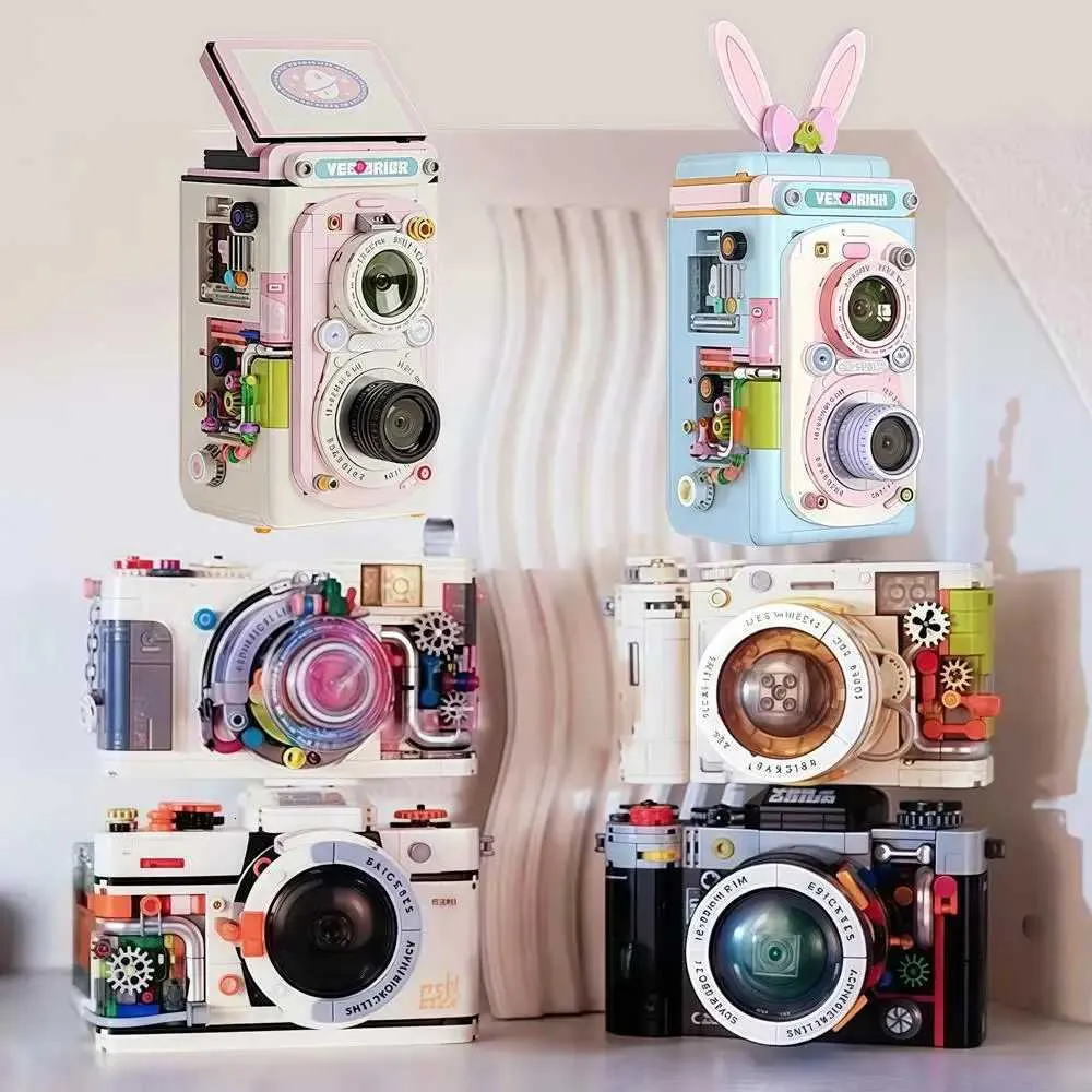 Camera Building Blocks Retro Camera Building Kit - Construction Model Building Blocks Set ...
