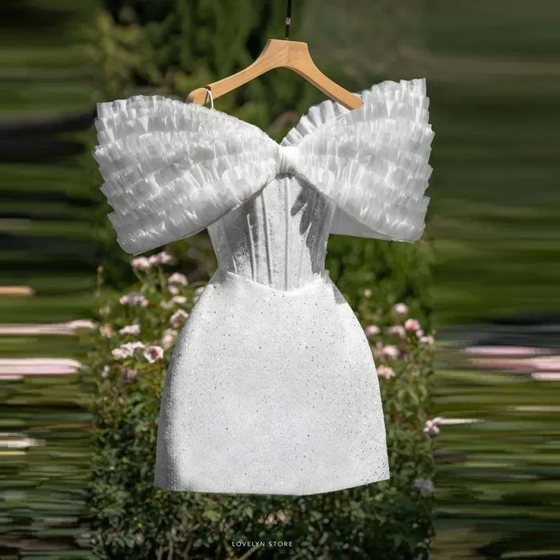 White Glitter Strapless Sequin Cocktail Dress for Women, Above Knee, Short  Sleeve from Dhgate Urban Sexy Dresses - price 187.74