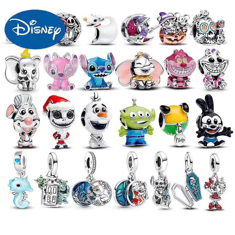 Disney 925 Silver Charm With Cheshire Cat Stitch  ... 