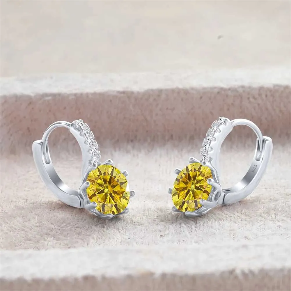 Boucles D'oreilles En Argent Avec Moissanite - Neuf Avec étiquettes, Style Boucle