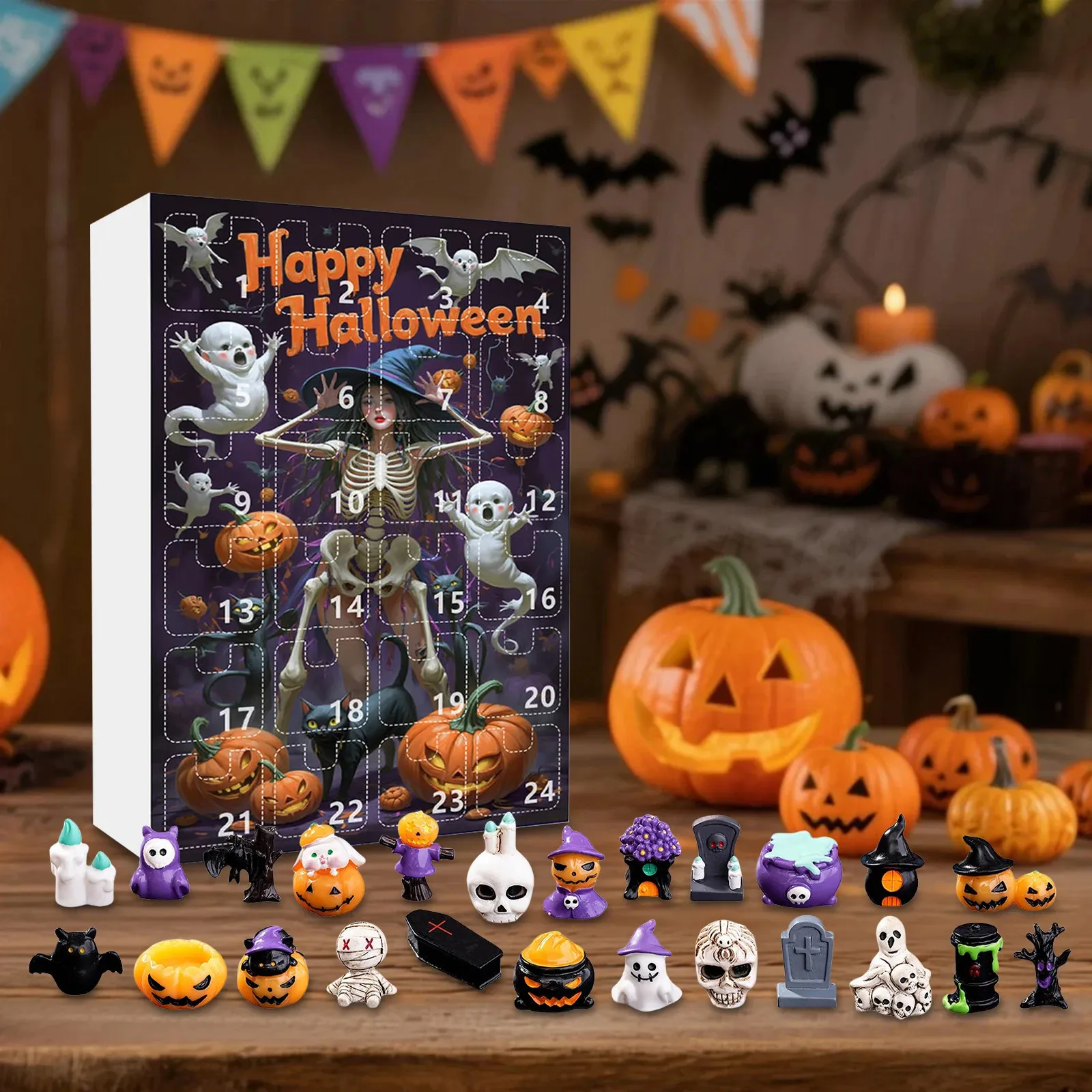 Halloween Advent Calendar with 24 Horror Figures, Spooky Countdown ...