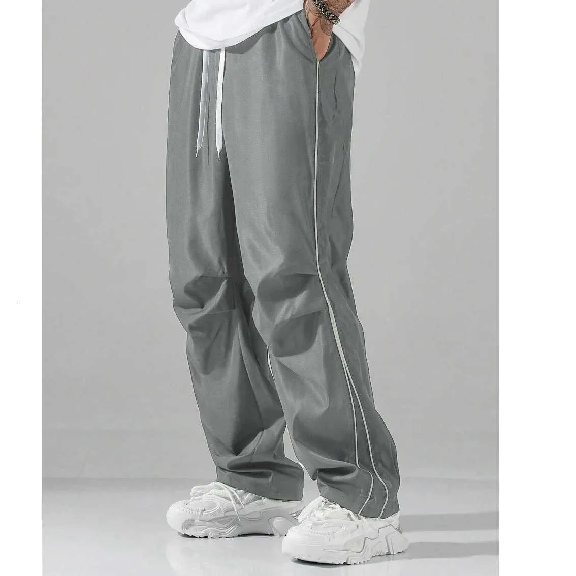 2025 Classic Men's Casual Pants with Elastic Waist and Drawstring ...
