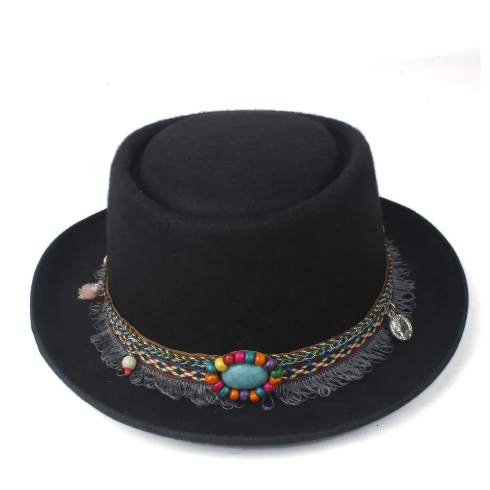 Fashion Women Pork Pie Hat Tassel Ribbon Trilby From Jiu05