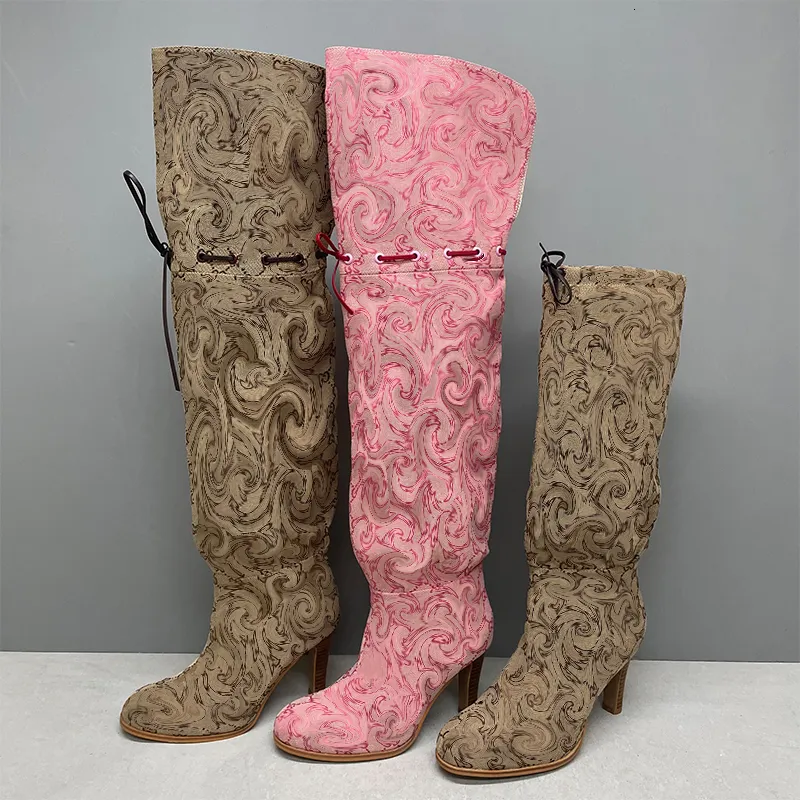 Save Big on Bulk Stiletto High Heels Ankle Boots Fashion Women Boots  Designer Thigh High Boots Combat Boot Canvas Long Booties Over The Knee  Boot