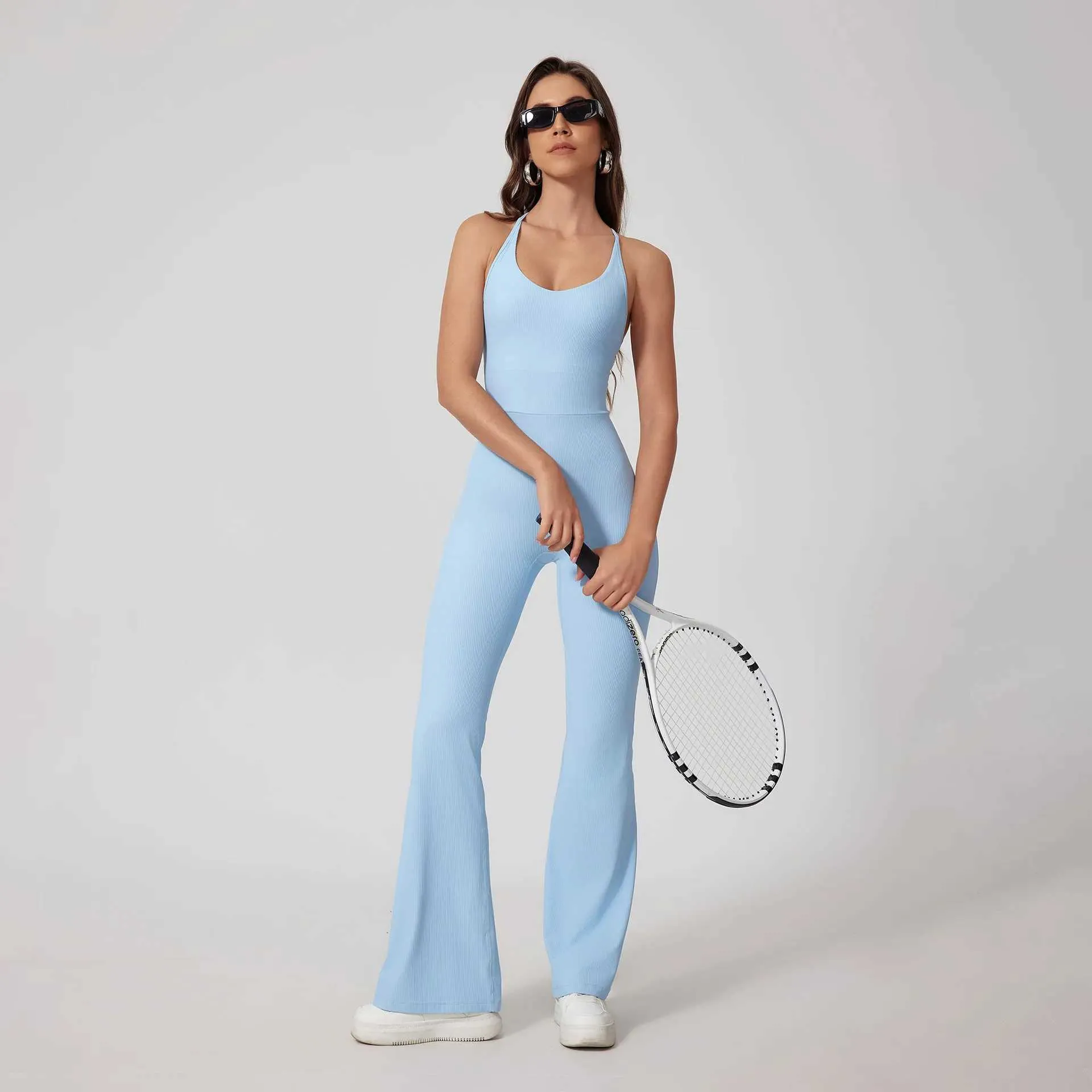 Risparmia alla grande su Leggings Senza Soluzione Di Sole Da Donna Tute Da  Yoga Senza Cuciture Sport Fitness Hiplifting Pantaloni Svasati Backless